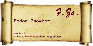 Fodor Zsombor névjegykártya